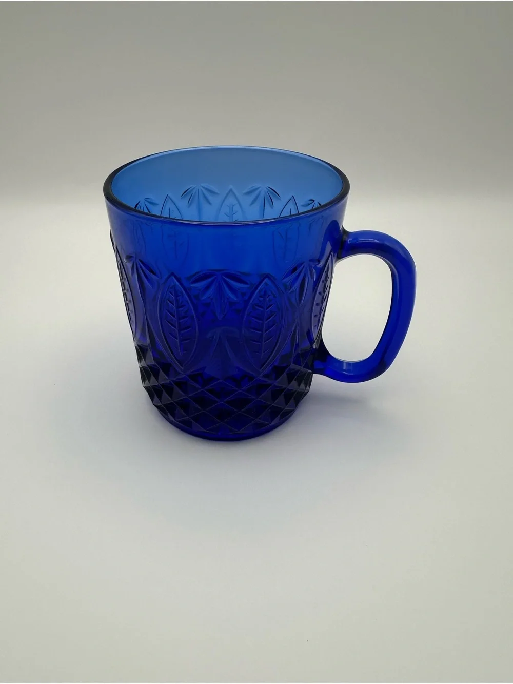 Set of 8 Cobalt Blue Avon Glass Mugs